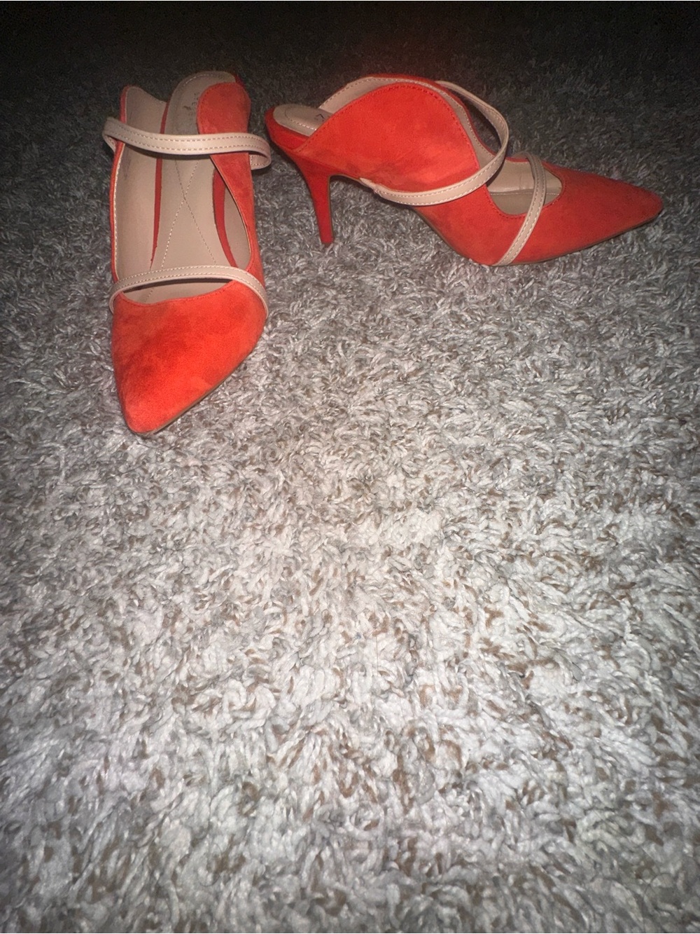 Rust Suede Pointed Heels - Picture 2 of 3